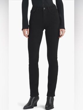 Rag & Bone Wren High Waist Slim Straight Jeans Black